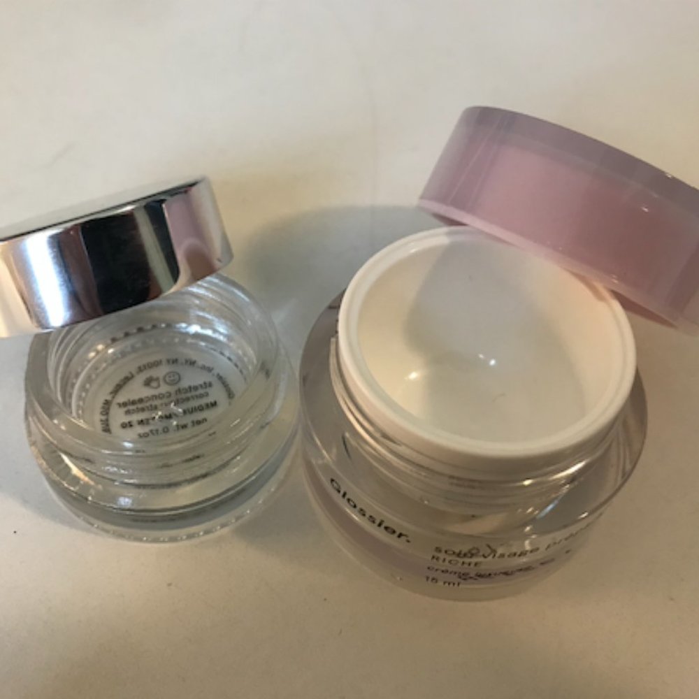 Glossier empty product jars